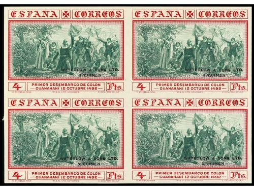 ESPAÑA. COLÓN. 5 valores CAMBIOS DE COLOR sin dentar con hab