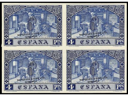 ESPAÑA. COLÓN. AÉREA EUROPA. 4 valores CAMBIOS DE COLOR sin 