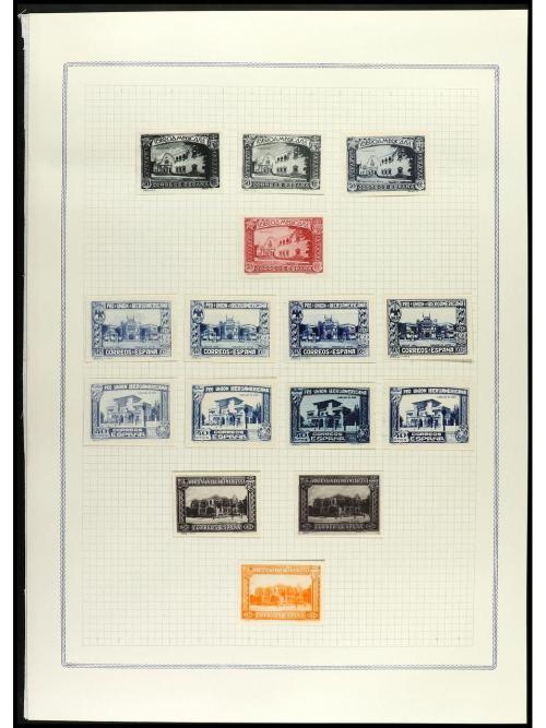 ESPAÑA. IBEROAMERICANA. ENSAYOS DE PLANCHA. Conjunto de cent