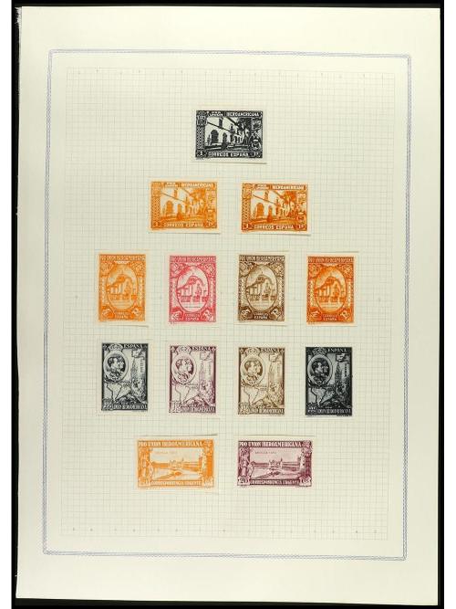 ESPAÑA. IBEROAMERICANA. ENSAYOS DE PLANCHA. Conjunto de cent