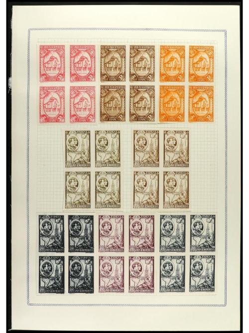 ESPAÑA. IBEROAMERICANA. ENSAYOS DE PLANCHA. Conjunto de cent