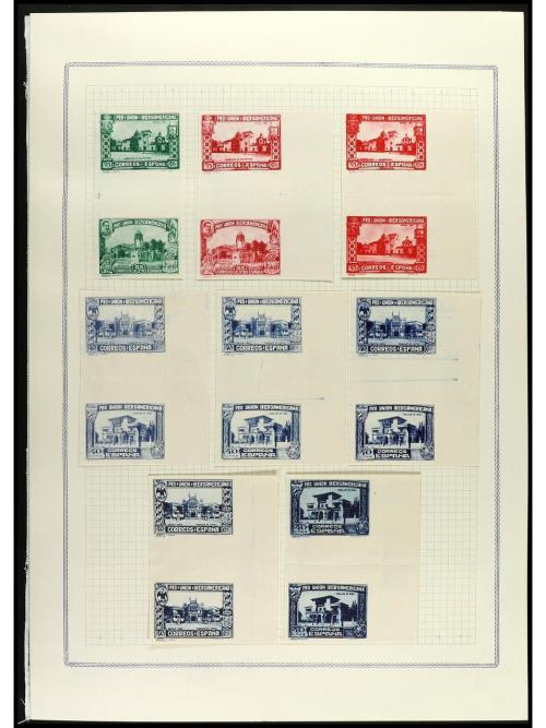 ESPAÑA. IBEROAMERICANA. ENSAYOS DE PLANCHA. Conjunto de cent