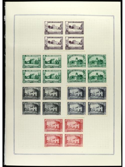 ESPAÑA. IBEROAMERICANA. ENSAYOS DE PLANCHA. Conjunto de cent