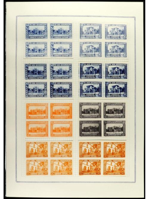 ESPAÑA. IBEROAMERICANA. ENSAYOS DE PLANCHA. Conjunto de cent