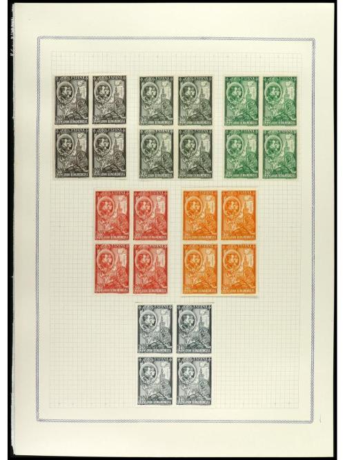 ESPAÑA. IBEROAMERICANA. ENSAYOS DE PLANCHA. Conjunto de cent