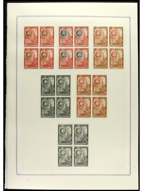 ESPAÑA. IBEROAMERICANA. ENSAYOS DE PLANCHA. Conjunto de cent