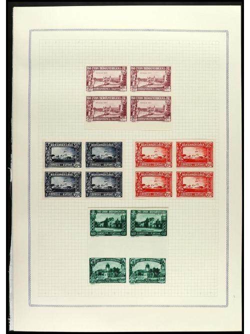 ESPAÑA. IBEROAMERICANA. ENSAYOS DE PLANCHA. Conjunto de cent