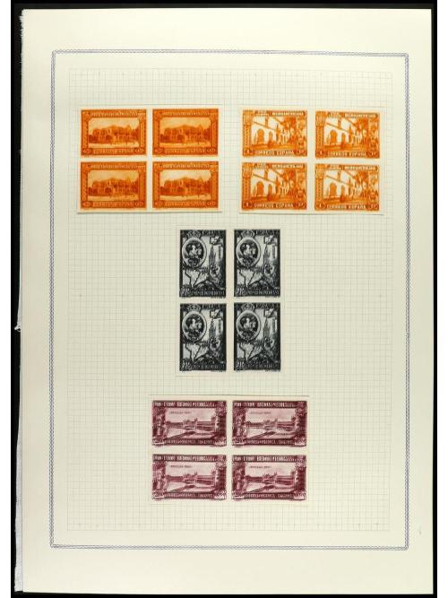 ESPAÑA. IBEROAMERICANA. ENSAYOS DE PLANCHA. Conjunto de cent