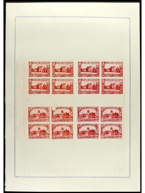 ESPAÑA. IBEROAMERICANA. ENSAYOS DE PLANCHA. Conjunto de cent