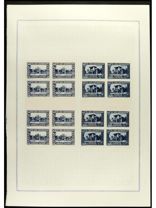 ESPAÑA. IBEROAMERICANA. ENSAYOS DE PLANCHA. Conjunto de cent