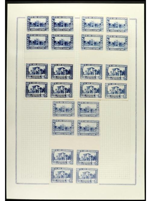 ESPAÑA. IBEROAMERICANA. ENSAYOS DE PLANCHA. Conjunto de cent