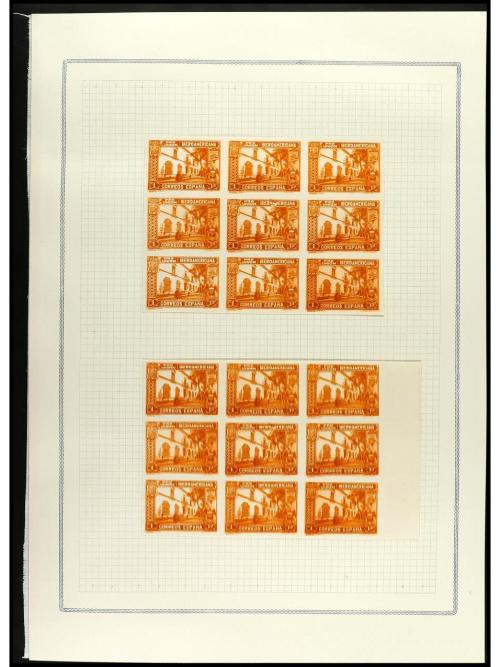 ESPAÑA. IBEROAMERICANA. ENSAYOS DE PLANCHA. Conjunto de cent