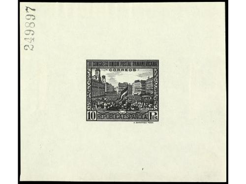 ESPAÑA. UNIÓN POSTAL PANAMERICANA. PRUEBAS DE PUNZÓN. 10 pru