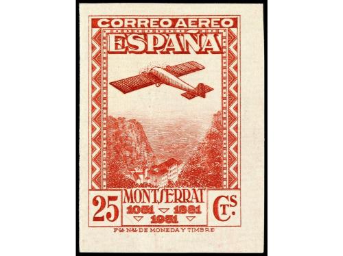 ESPAÑA. MONTSERRAT. ENSAYO DE PLANCHA. 25 cts. carmín vinoso