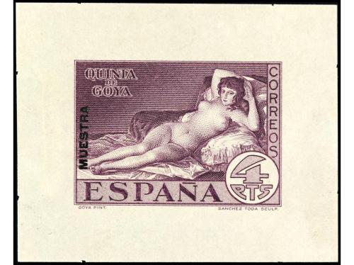 ESPAÑA. GOYA. PRUEBAS DE PUNZÓN. 2 pruebas. 4 pts. gris y 4 
