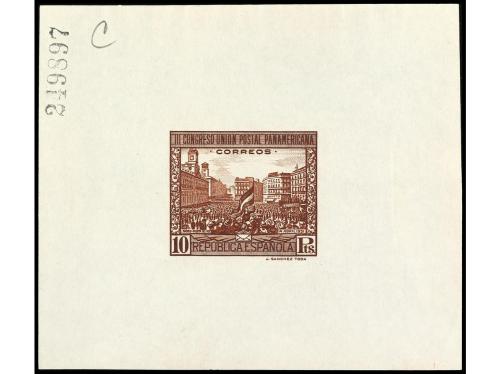 ESPAÑA. UNIÓN POSTAL PANAMERICANA. PRUEBAS DE PUNZÓN. 10 pru