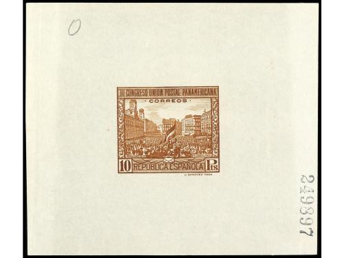 ESPAÑA. UNIÓN POSTAL PANAMERICANA. PRUEBAS DE PUNZÓN. 10 pru