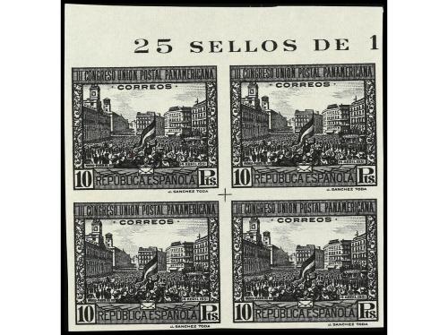 ESPAÑA. UNIÓN POSTAL PANAMERICANA. ENSAYOS DE PLANCHA. Serie