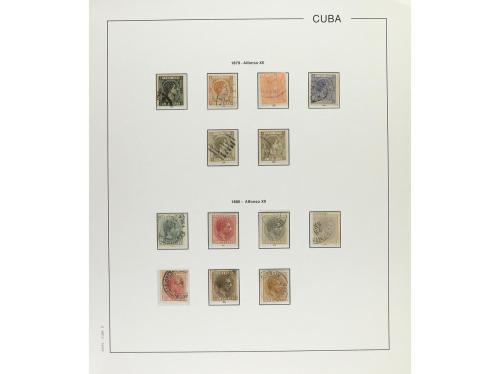 */° ✉ CUBA. 1876-79. ALFONSO XII. Colección en hojas de álbu