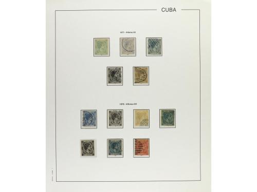 */° ✉ CUBA. 1876-79. ALFONSO XII. Colección en hojas de álbu