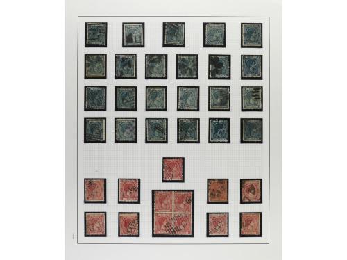 */° ✉ CUBA. 1876-79. ALFONSO XII. Colección en hojas de álbu