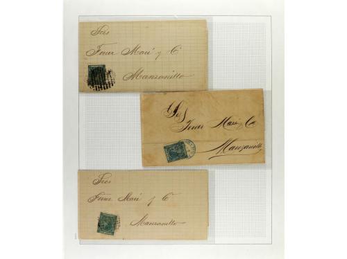 */° ✉ CUBA. 1876-79. ALFONSO XII. Colección en hojas de álbu