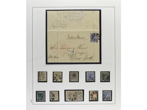 */° ✉ CUBA. 1876-79. ALFONSO XII. Colección en hojas de álbu