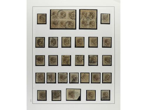 */° ✉ CUBA. 1880-88. ALFONSO XII. Colección montada en hojas