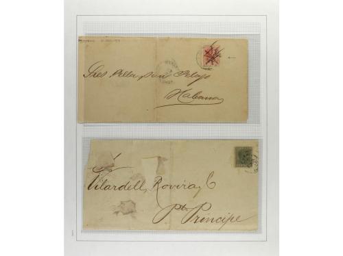 */° ✉ CUBA. 1880-88. ALFONSO XII. Colección montada en hojas