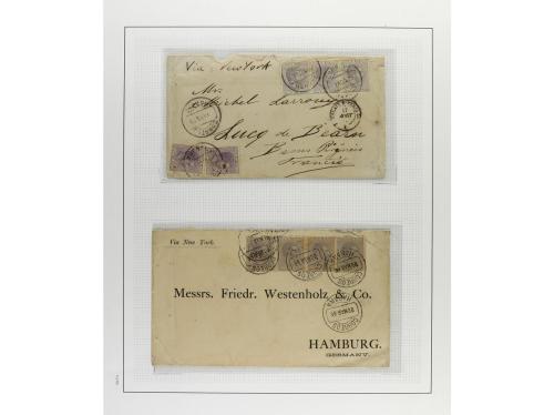 */° ✉ CUBA. 1880-88. ALFONSO XII. Colección montada en hojas