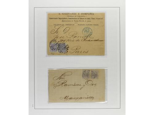 */° ✉ CUBA. 1880-88. ALFONSO XII. Colección montada en hojas