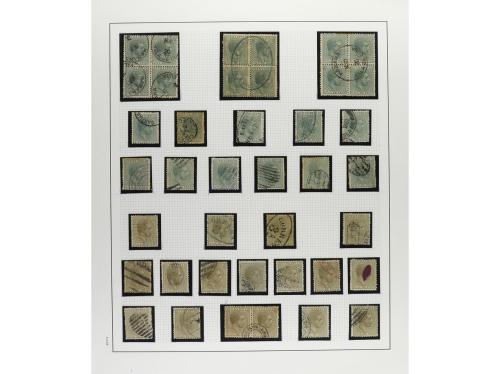 */° ✉ CUBA. 1880-88. ALFONSO XII. Colección montada en hojas