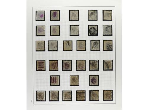 */° ✉ CUBA. 1880-88. ALFONSO XII. Colección montada en hojas
