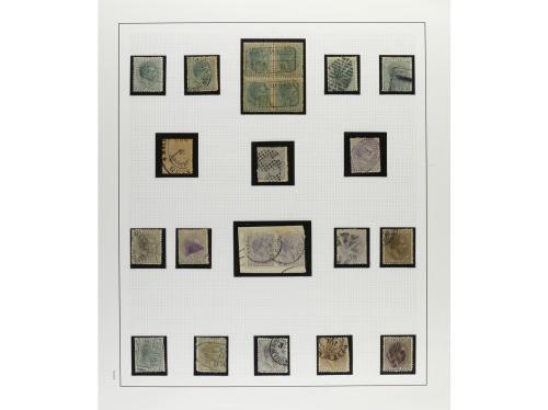 */° ✉ CUBA. 1880-88. ALFONSO XII. Colección montada en hojas