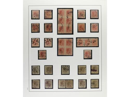*/° ✉ CUBA. 1880-88. ALFONSO XII. Colección montada en hojas