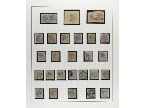 */° ✉ CUBA. 1880-88. ALFONSO XII. Colección montada en hojas