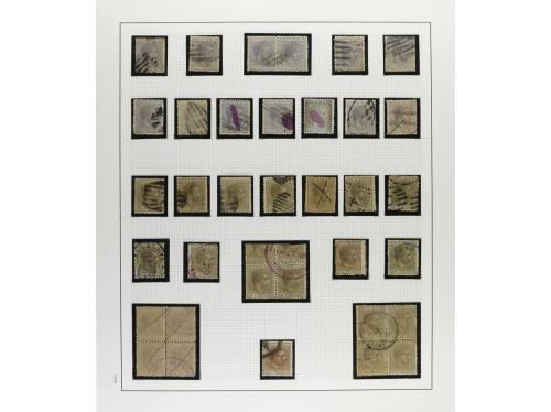 */° ✉ CUBA. 1880-88. ALFONSO XII. Colección montada en hojas