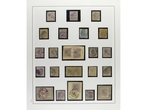 */° ✉ CUBA. 1880-88. ALFONSO XII. Colección montada en hojas