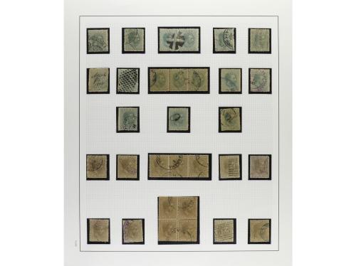 */° ✉ CUBA. 1880-88. ALFONSO XII. Colección montada en hojas