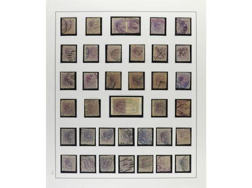 */° ✉ CUBA. 1880-88. ALFONSO XII. Colección montada en hojas