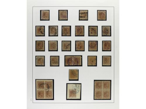 */° ✉ CUBA. 1880-88. ALFONSO XII. Colección montada en hojas