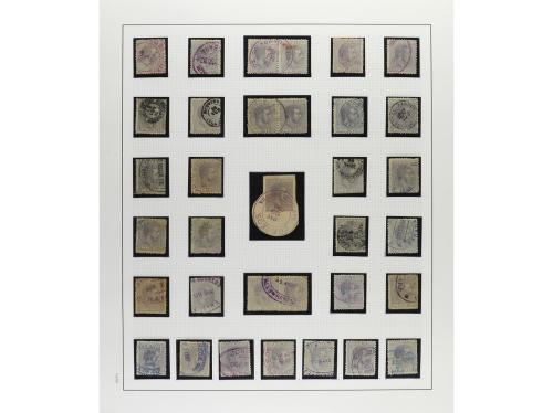 */° ✉ CUBA. 1880-88. ALFONSO XII. Colección montada en hojas