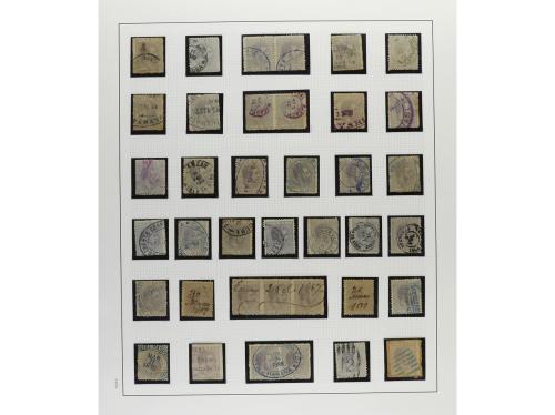 */° ✉ CUBA. 1880-88. ALFONSO XII. Colección montada en hojas