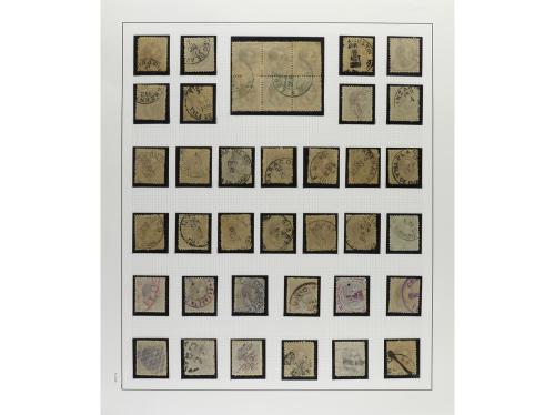 */° ✉ CUBA. 1880-88. ALFONSO XII. Colección montada en hojas