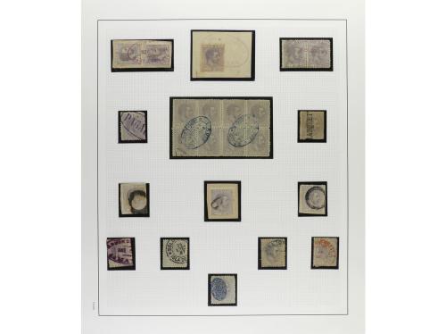 */° ✉ CUBA. 1880-88. ALFONSO XII. Colección montada en hojas