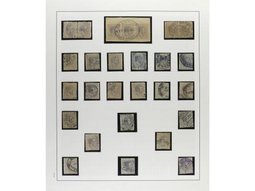 */° ✉ CUBA. 1880-88. ALFONSO XII. Colección montada en hojas