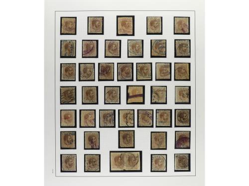 */° ✉ CUBA. 1880-88. ALFONSO XII. Colección montada en hojas