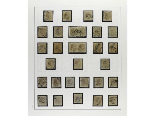 */° ✉ CUBA. 1880-88. ALFONSO XII. Colección montada en hojas
