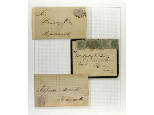 */° ✉ CUBA. 1880-88. ALFONSO XII. Colección montada en hojas