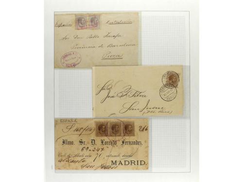 */° ✉ CUBA. 1880-88. ALFONSO XII. Colección montada en hojas